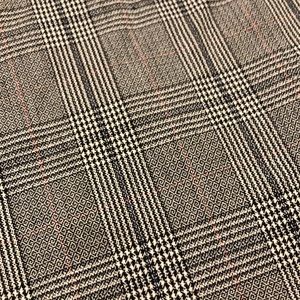 Black/gray plaid with a hit of pink dress.